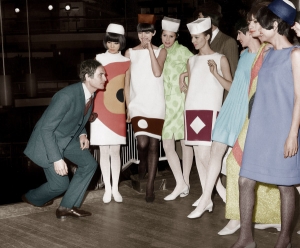 Pierre Cardin with his models in 1966.