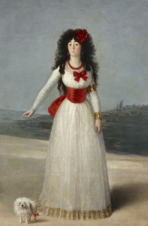 Goya&#039;s painting of María Cayetana de Silva, 13th Duchess of Alba.