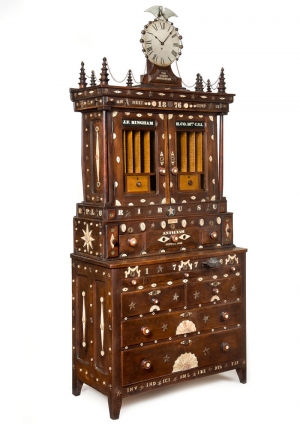 The Bingham Family Civil War Memorial Secretary Connecticut, dated 1876 Walnut, oak, ebony, poplar, pine, and maple H. 95½, W. 42¼, D. 19¾ inches. Purchased by the Wadsworth Atheneum, Hartford, CT.