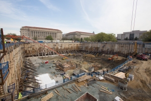 The National Museum of African American History and Culture&#039;s construction site.