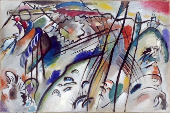 Vasily Kandinsky, Improvisation 28 (second version) (Improvisation 28 [zweite Fassung]), 1912, oil on canvas, 111.4 x 162.1 cm, Solomon R. Guggenheim Museum, New York, Solomon R. Guggenheim Founding Collection, by gift 37.239.