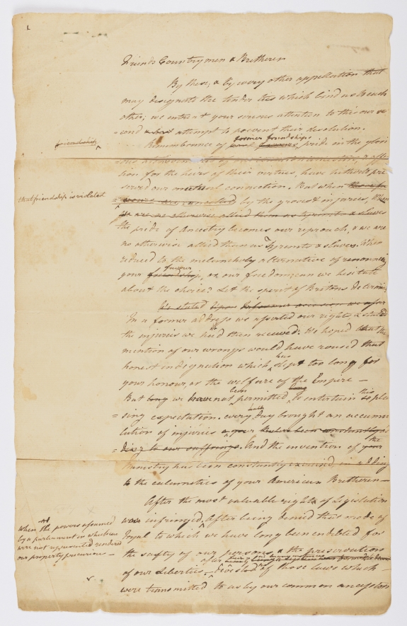 &#039;Letter from the Twelve United States Colonies, by their delegates in Congress to the Inhabitants of Great Britain.&#039;