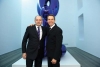 Victor Pinchuk, left, and Jeff Koons in front of the artist’s &quot;Balloon Rabbit (Violet)&quot;, 2005-10, at the Pinchuk Art Centre in Kiev