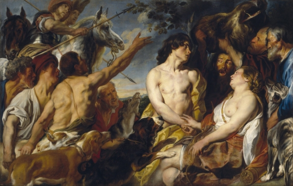 A version of Jacob Jordaens&#039; Mileager and Atalanta, on view at Madrid&#039;s Museo del Prado.