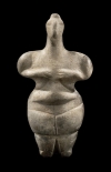Thin was not in in Thessaly 7,000 years ago.  In fact, this voluptuous marble sculpture represented the height of female beauty in the Aegean region of the Neolithic period. Only five inches tall, this tiny totem was a major find at Phoenix Ancient Art of New York.
