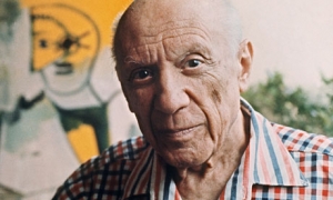 Shades of summer ... Pablo Picasso in Mougins, France.