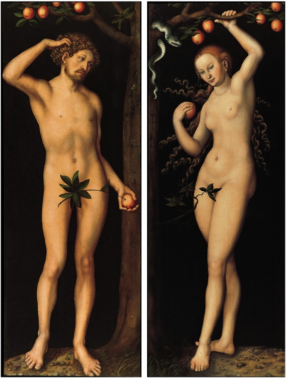 &#039;Adam&#039; and &#039;Eve&#039; by Lucas Cranach the Elder.