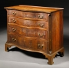 An Important Searls Family Chippendale Highly Inlaid Cherrywood and Mahogany Chest of Drawers, Attributed to Nathan Lombard, Sutton, Massachusetts, circa 1800. Est. $250/700,000; Sold for $872,500. Courtesy Sotheby’s New York, Important Americana, 21 &amp; 22 January 2011, lot 337.