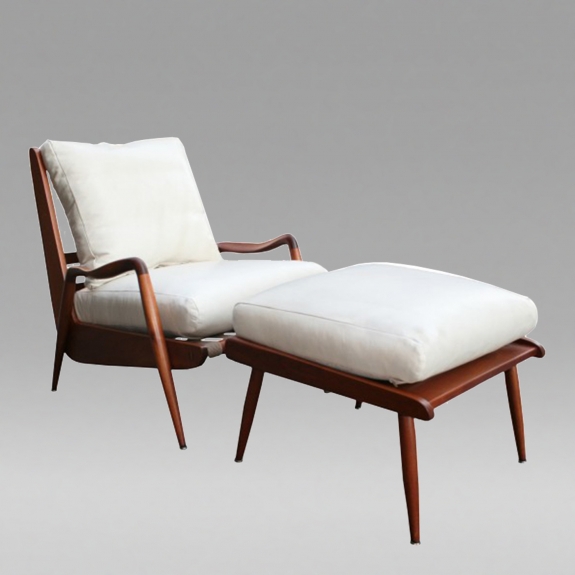 Phillip Lloyd Powell&#039;s New Hope Lounge Chair and Ottoman, USA, c. 1960′s.