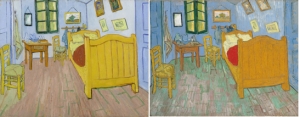 Left: The Van Gogh Museum&#039;s &#039;The Bedroom,&#039; 1888. Right: The Art Institute of Chicago&#039;s &#039;The Bedroom,&#039; 1889.