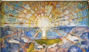 &#039;The Sun,&#039; part of Edvard Munch&#039;s frieze at the University of Oslo.