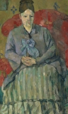 Paul Cézanne&#039;s &#039;Madame Cézanne in a Red Armchair (Madame Cézanne in a Striped Dress)&#039; (detail), circa 1877.