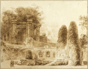 Jean-Honoré Fragonard&#039;s &#039;Roman Park with Fountain,&#039; 1774. 