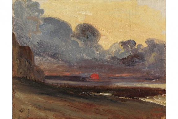 Eugène Isabey&#039;s &#039;Sunset on the Normandy Coast.&#039; 