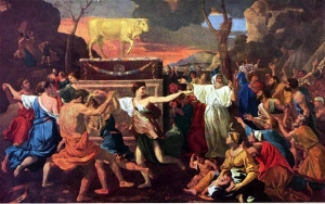 The Adoration of the Golden Calf, painted between 1633 and 1634 