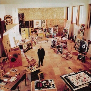 Joan Miró in his studio.