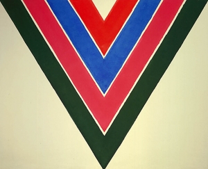 Graham Holdings&#039; corporate art collection includes a number of paintings by Washington Color School artists (this painting by Kenneth Noland is not part of the collection).