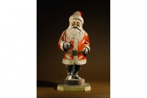 Samuel Robb&#039;s carved figure of Santa Claus.