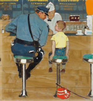 &quot;Study for the Runaway&quot; by Norman Rockwell.