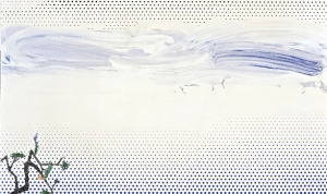 One of Lichtenstein&#039;s later works, Landscape in Fog (detail), 1996.