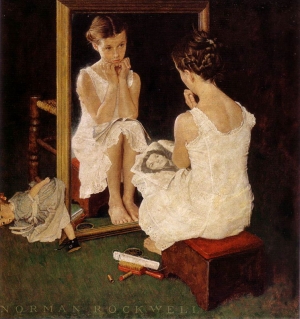 Norman Rockwell&#039;s &#039;Girl at Mirror,&#039; 1954.