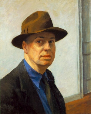 Edward Hopper &quot;Self-Portrait,&quot; 1925-30. Oil on canvas, 25 1/16 x 20 3/8 inches. Whitney Museum of American Art, New York.