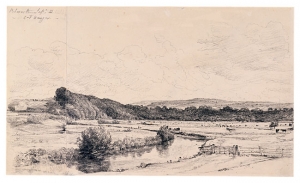 John Constable&#039;s &#039;View of Cathanger Near Petworth,&#039; 1834. Pencil on two sheets of paper pasted together.