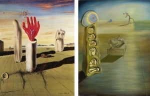 Salvador Dali&#039;s &#039;Free Inclination of Desire&#039; (right) and &#039;Simulation of the Night&#039; (left).