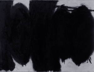 An imitation of a painting by Robert Motherwell.