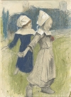 Paul Gauguin's 'Study for Breton Girls Dancing, Pont-Aven,' 1888.
