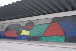 Barcelona airport mural by Joan Miró. 