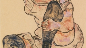 Egon Schiele’s &#039;Seated Woman With Bent Left Leg&#039; (detail). 