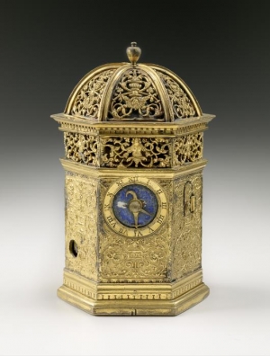 Pierre de Fobis&#039; Gilt-Brass Table Clock, circa 1530. 