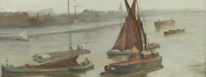 Detail of James McNeill Whistler&#039;s &#039;Grey and Silver-Old Battersea Reach,&#039; 1863.
