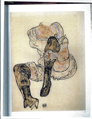 Egon Schiele&#039;s Seated Woman with Bent Left Leg (Torso)