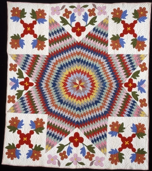Unknown Odawa Indian maker, Bethlehem star quilt, late 19th century. Probably Peshawbestown, Michigan. Cotton, 78 x 70 inches.