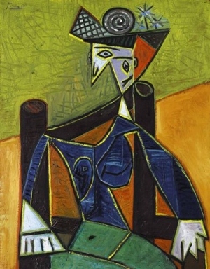 ``Femme assise dans un fauteuil&#039;&#039; (1941) by Pablo Picasso.