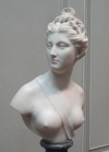 A marble bust by Jean-Antoine Houdon.