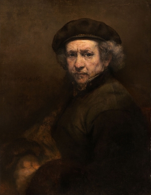 A self-portrait by Rembrandt.