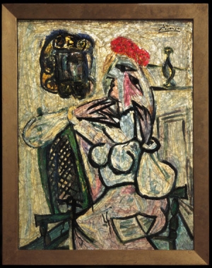 Picasso&#039;s Seated Woman with Red Hat