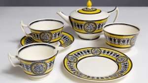 Wedgwood teaset in Cretan pattern, designed by Daisy Makeig-Jones.