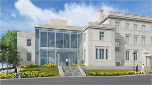     A rendering of the new McMullen Museum of Art.